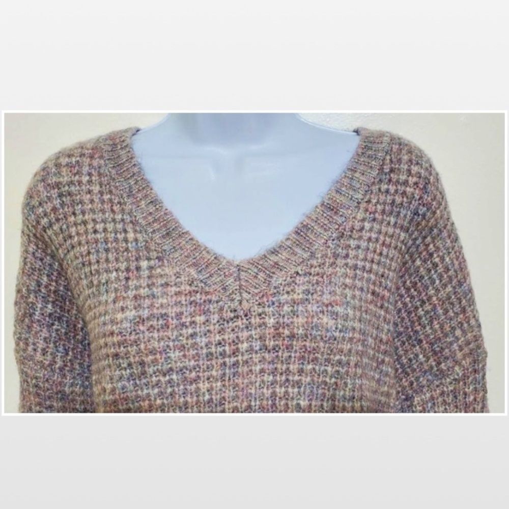 New Falls Creek Sweater Womens Plus 3X Hi Low Purple Grey Ombre Fuzzy Knit NWT - Picture 3 of 16